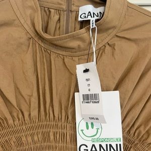 Ganni Cotton Canvas Dress. New with tags.